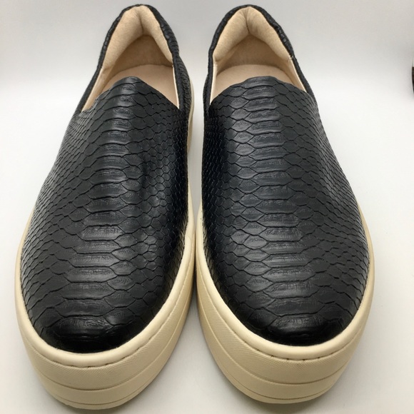 J/Slides Black Snake Skin Platform Slip-On Sneakers (ME) - Picture 4 of 6